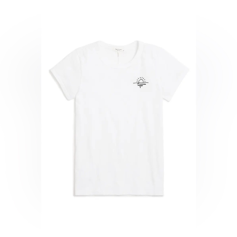 Rag & Bone Sunset Embroidered Classic White Tee. Size XS